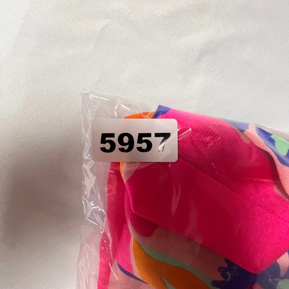 Entro Pink Bold Print Artsy Valentines Love Floral Balloon SL V Neck Blouse Sz S - Picture 12 of 13